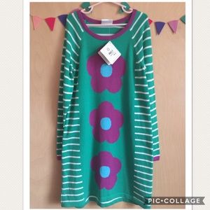 Hanna Andersson Green Stripe Sweater Dress